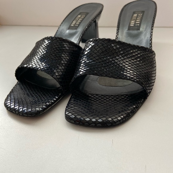 Stuart Weitzman Rectangular Block Heel Sandals - Picture 6 of 9